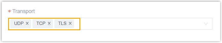 Extension transport setting with multiple protocols selected