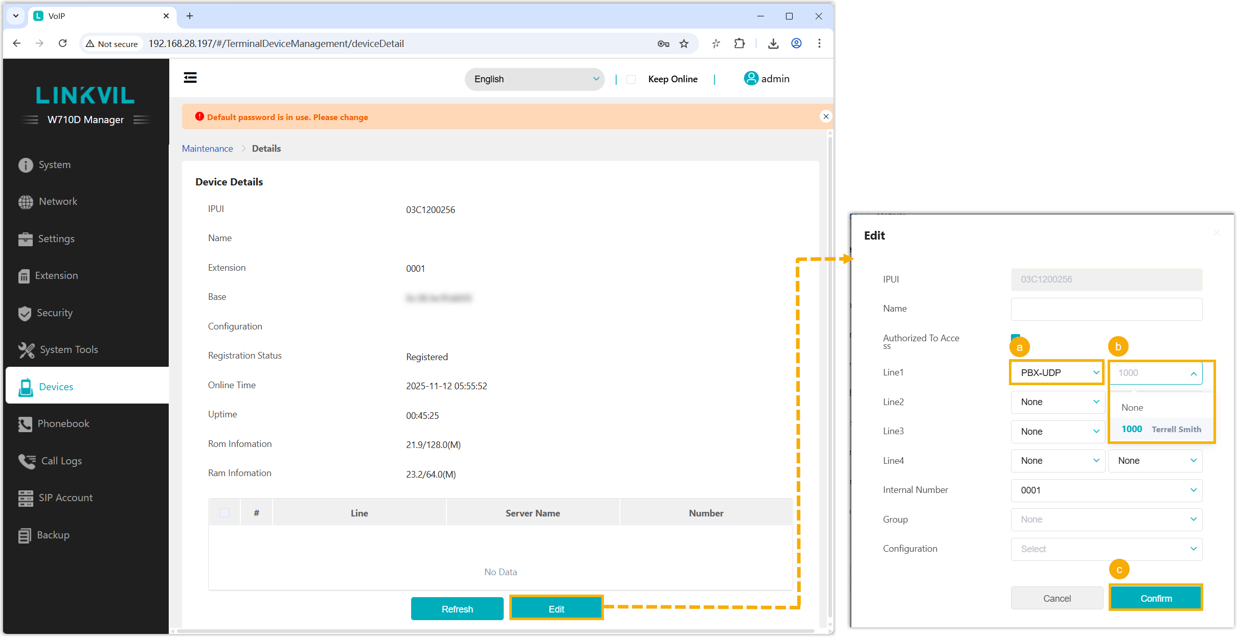 Selecting the transport protocol and extension for a handset line
