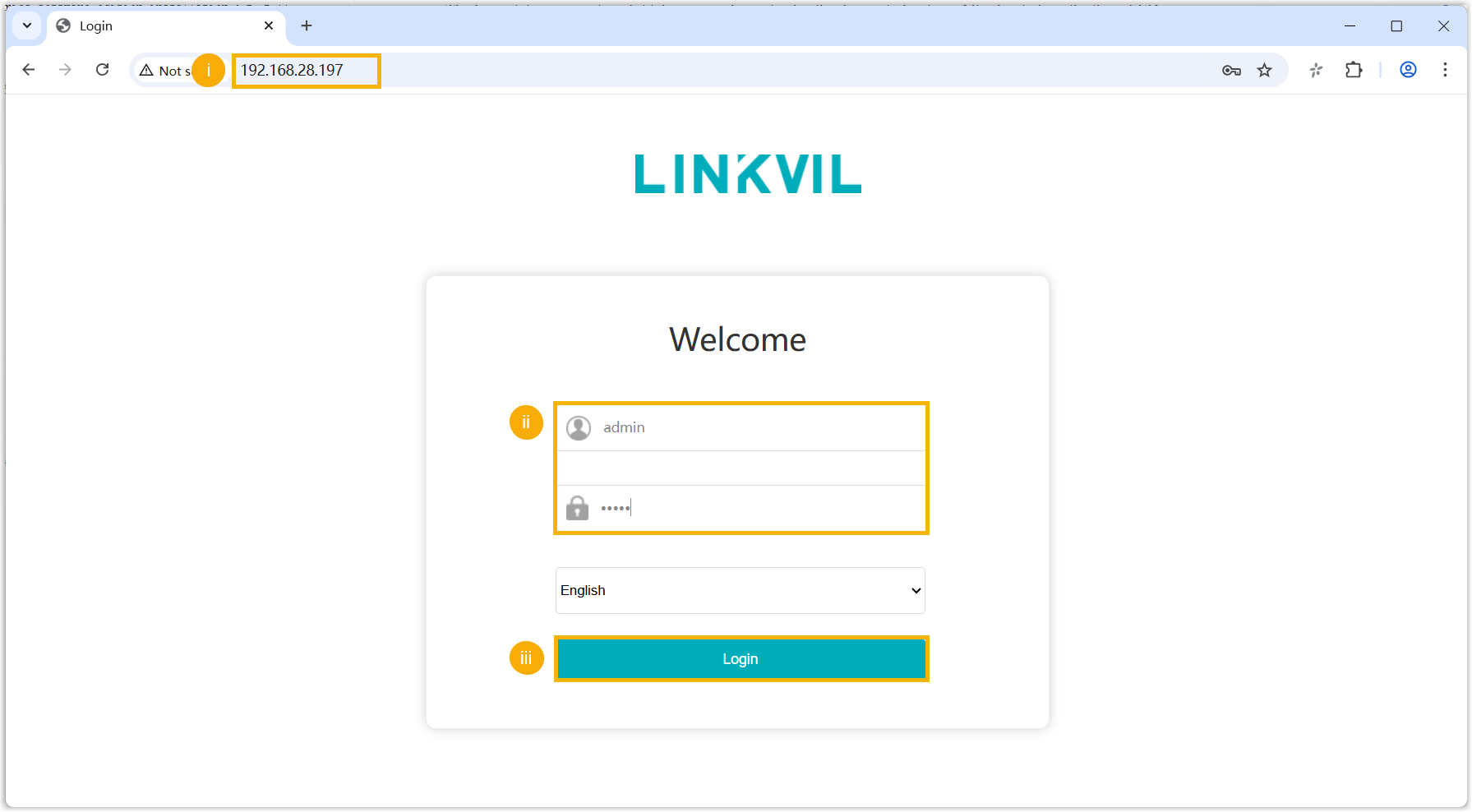 Login page of the Fanvil DECT base station web interface