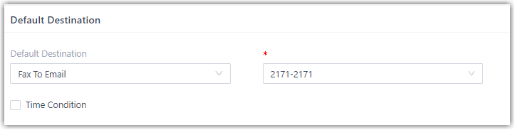 Inbound route configured to send faxes from a dedicated line to a user's email