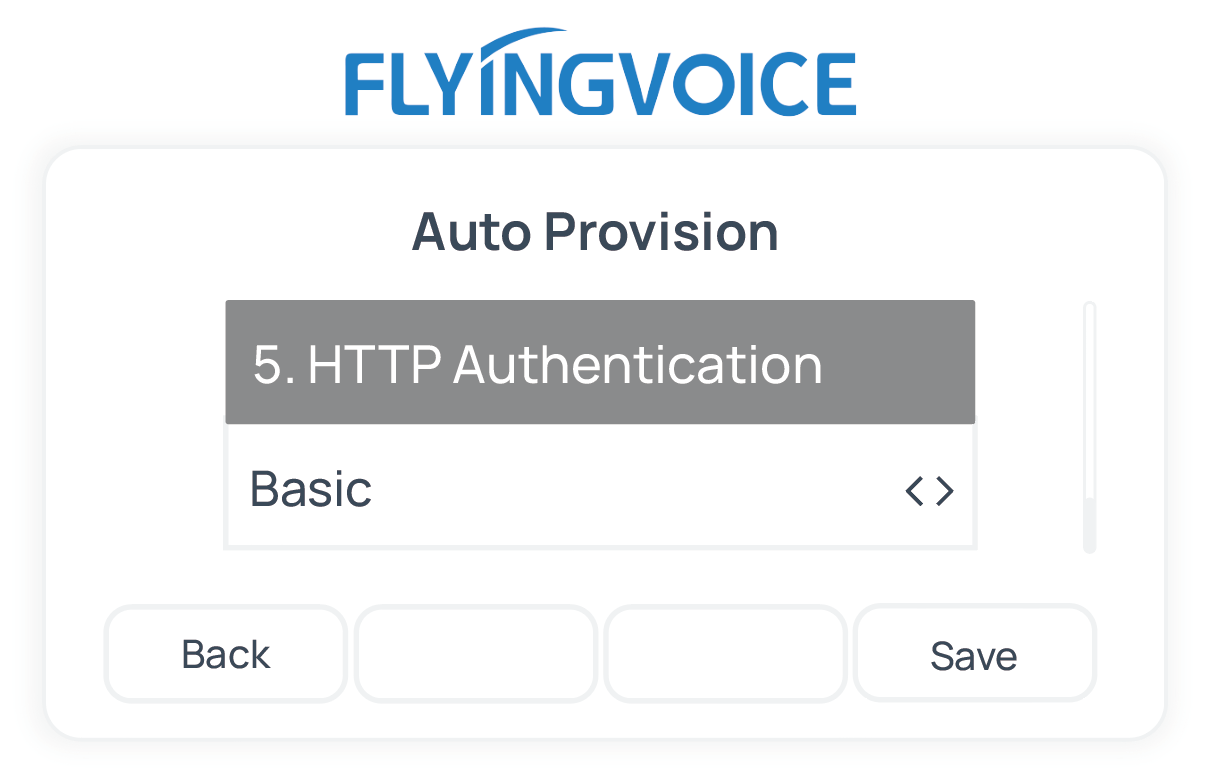 Setting HTTP Authentication to Basic on the phone