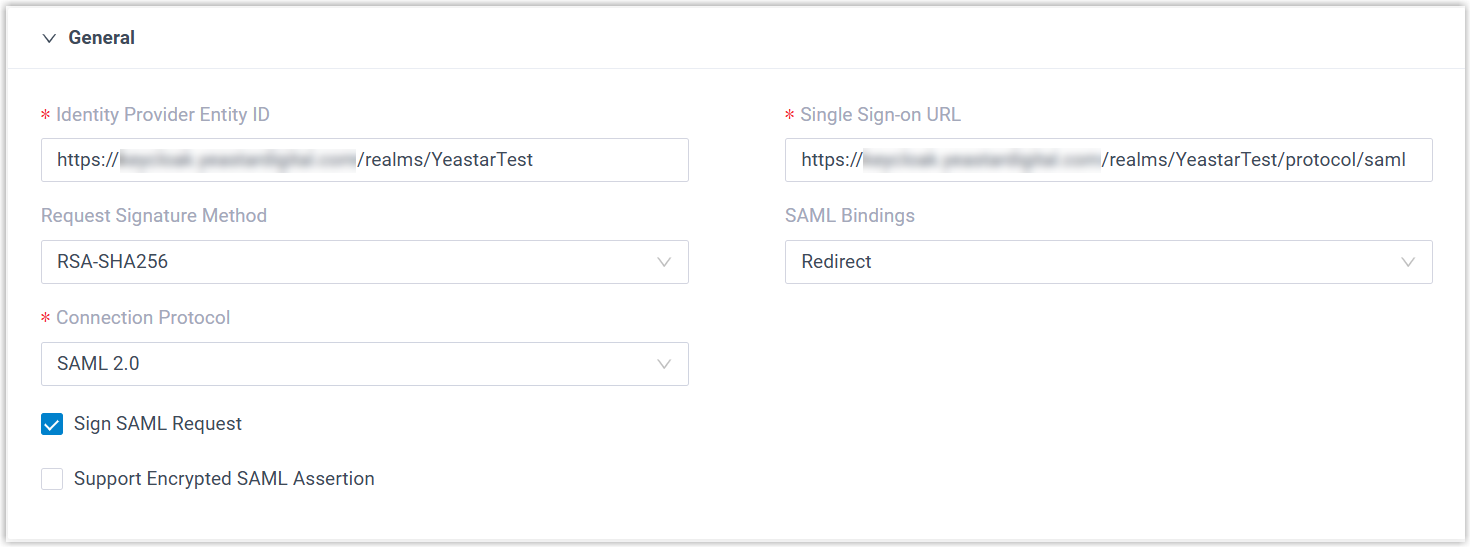 Cloud Voice, General settings for the Red Hat SSO integration