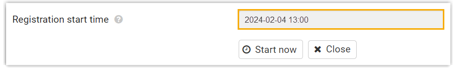 Scheduling a future registration start time