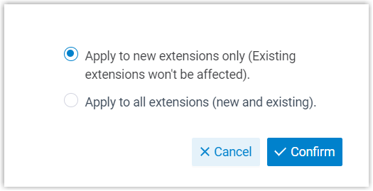 Prompt asking whether to apply the codec to new extensions only or to all extensions