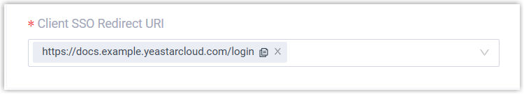 Cloud Voice, the Client SSO Redirect URI displayed after SSO is enabled