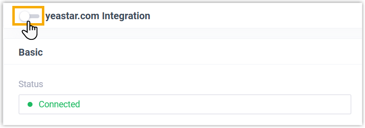 Google Workspace integration page with the enable toggle switched off