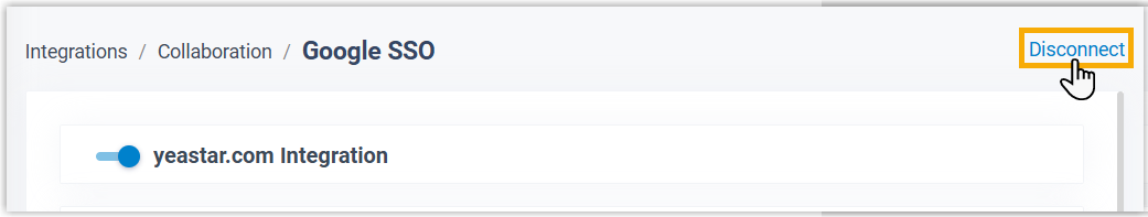 Cloud Voice, Disconnect button on the Google Workspace collaboration page