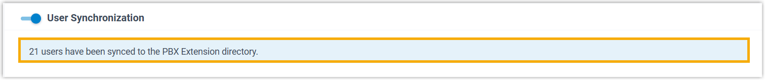 The banner confirming that all users were synchronized