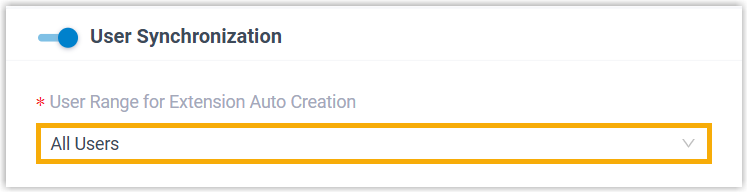 The User Range drop-down set to All Users