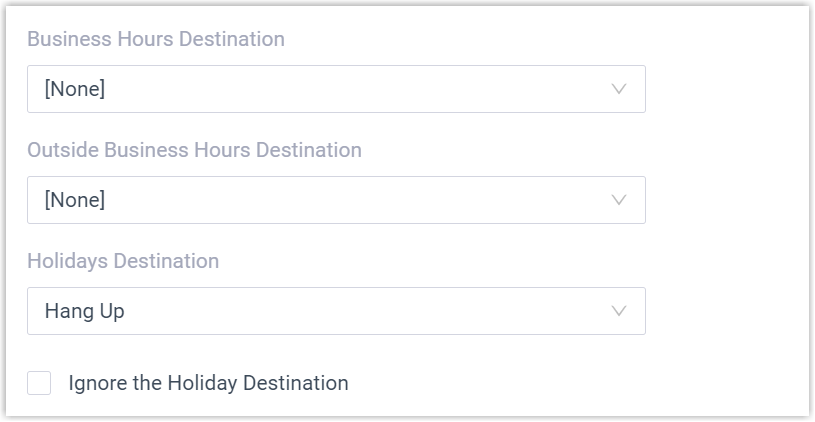 Destinations for a key that follows custom business hours