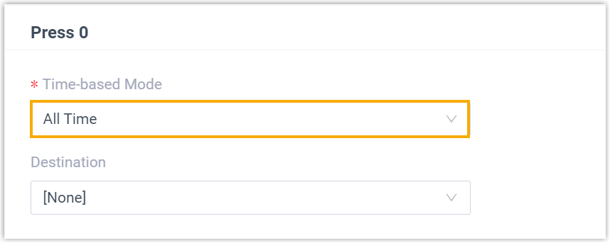 A key set to route calls at all times to one destination