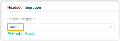 Audio and Video settings with Jabra selected and a Headset Ready status