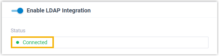 Notification confirming a successful LDAP server connection