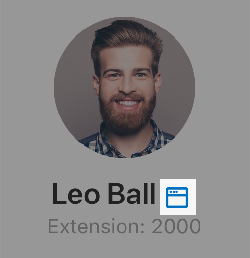 Account details showing the icons for other signed-in Cloud Voice App clients