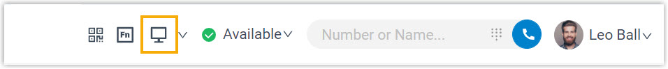 Toolbar mode selector showing the desktop client option