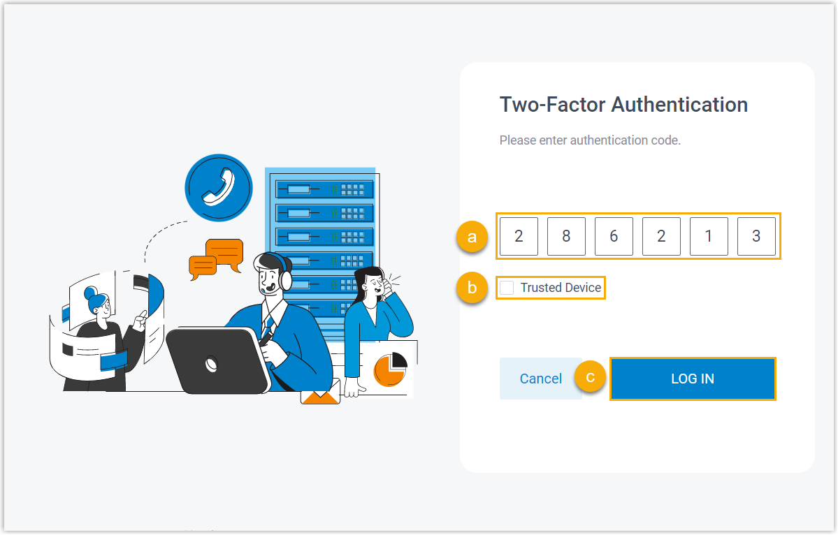 Two-factor authentication prompt requesting a verification code during sign-in