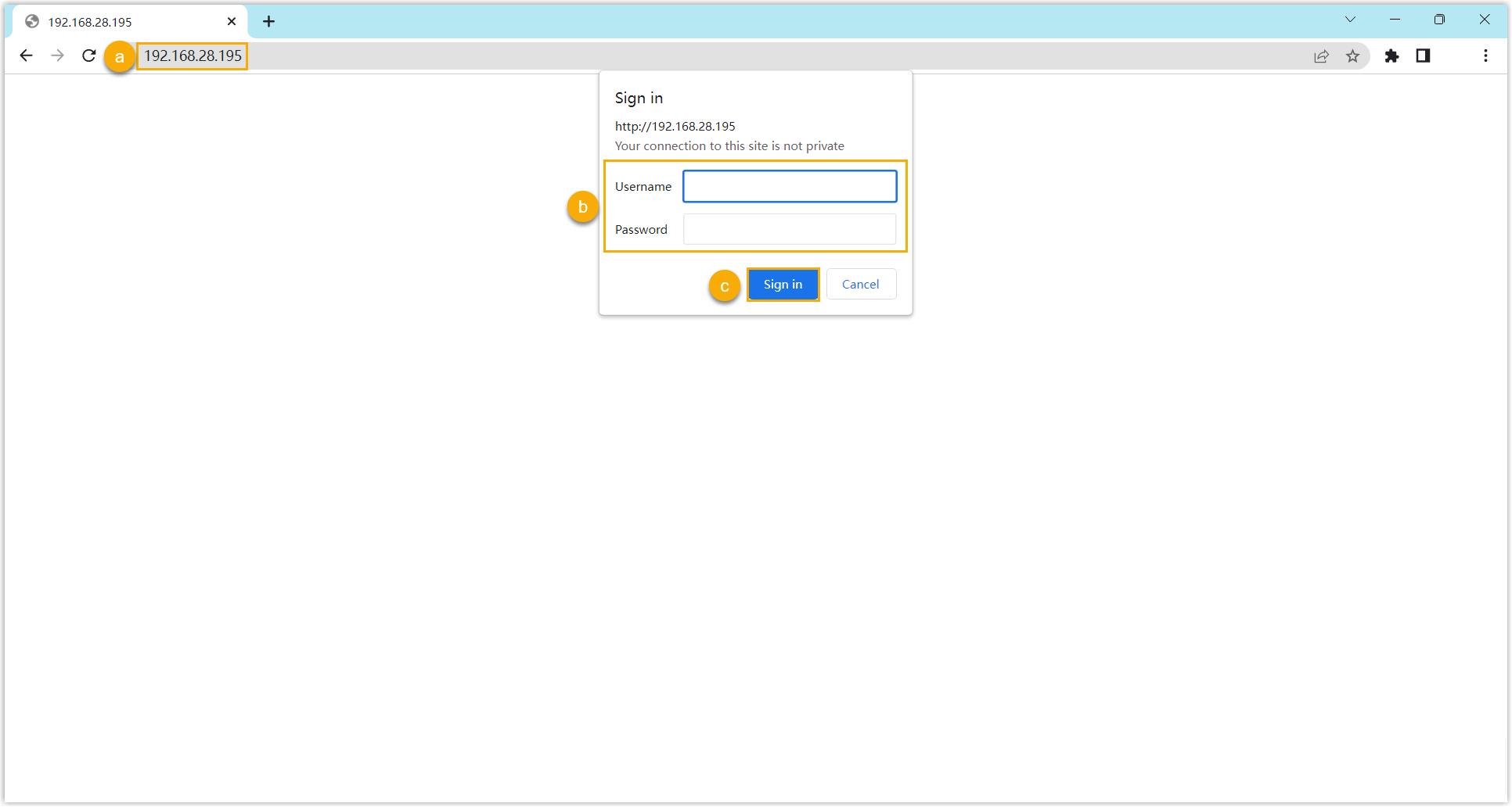 Tiptel phone web login page