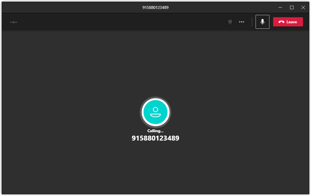 Teams dialpad with a number entered and the call button ready