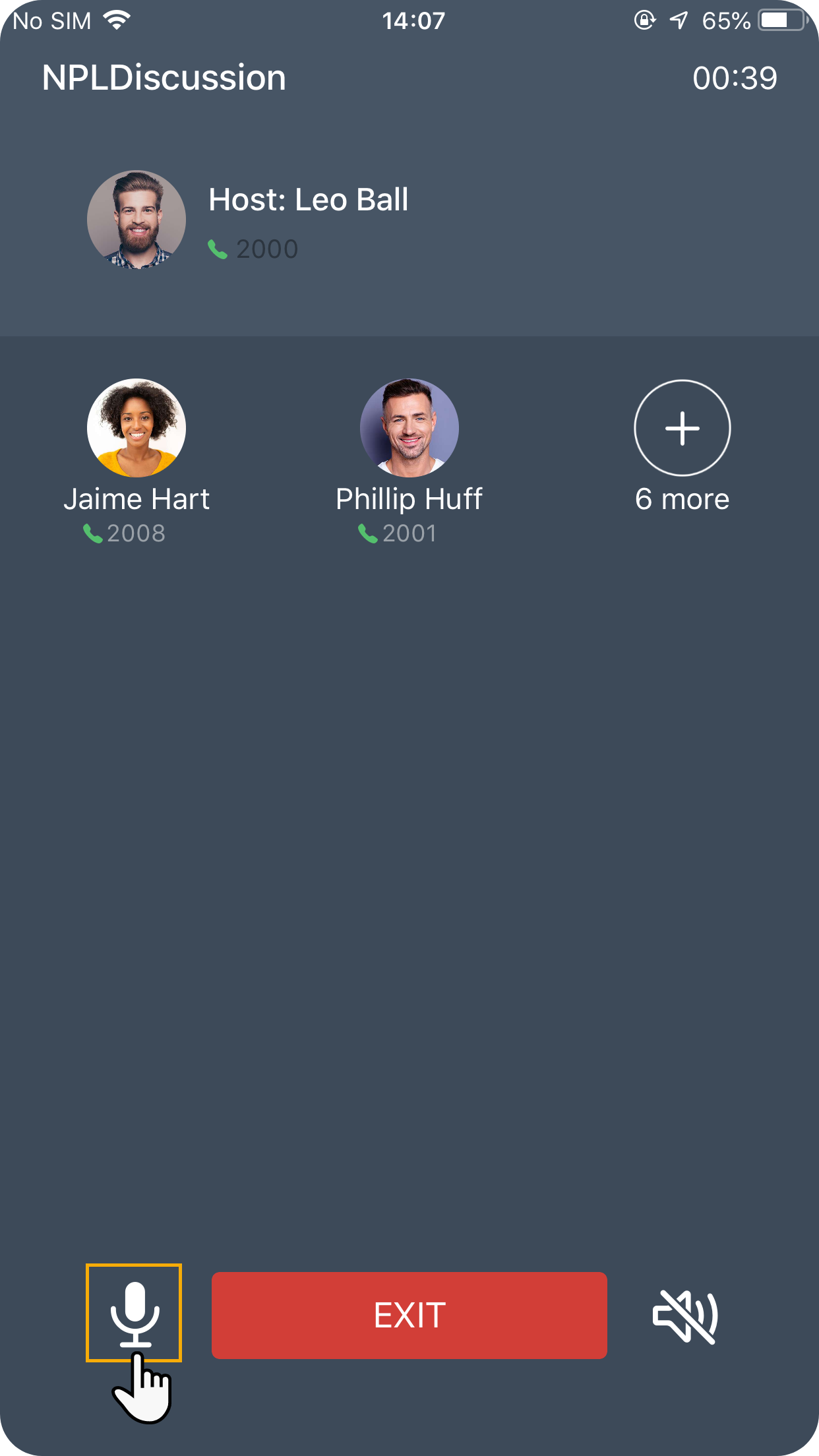 Muting your own microphone during a Cloud Voice App conference