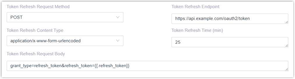 Token refresh settings