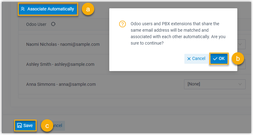 The Associate Automatically option on the CRM integration page
