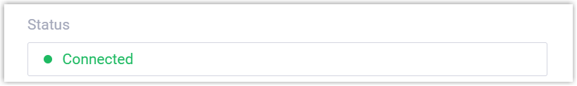 The integration page showing a Connected status for Odoo