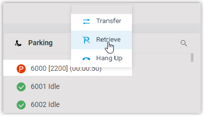 Retrieving a parked call from the Operator Panel