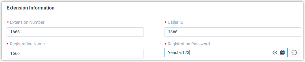New SIP extension configured for the door station in Cloud Voice