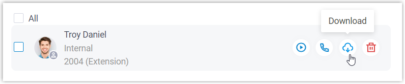 Downloading a copy of a recording to your computer