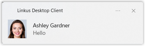 Cloud Voice, a new-message pop-up in the desktop corner