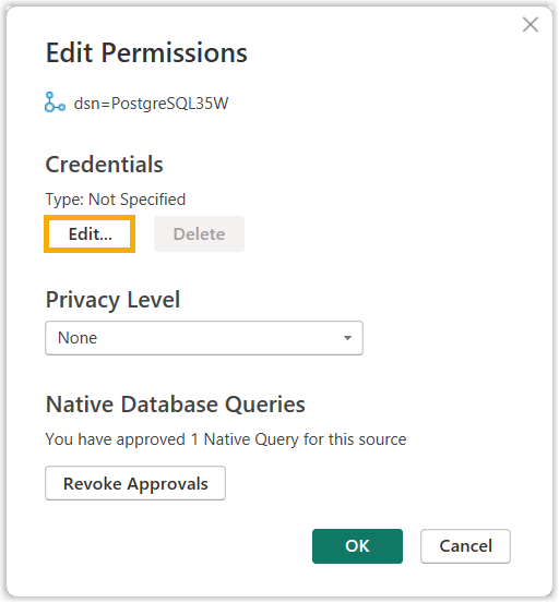 Permissions dialog with the Edit option
