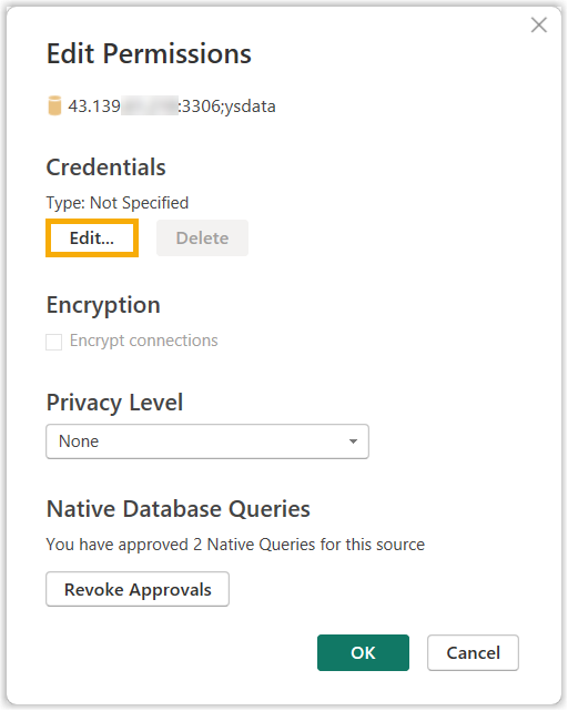 Permissions dialog with the Edit option