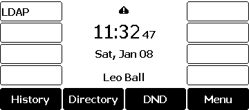 LDAP phonebook opened by pressing the assigned LDAP line key