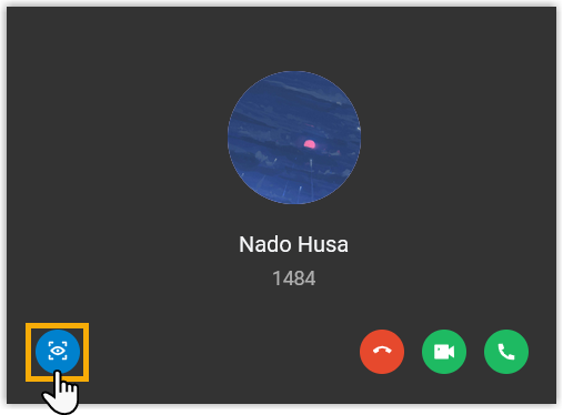 The Cloud Voice App showing a door-station video preview started manually during a ringing call