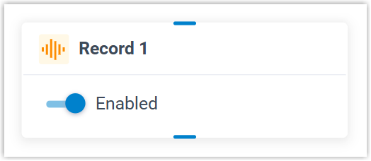 Record component displaying its enabled recording status