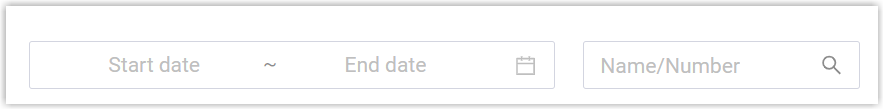 Time-range filter and search field above the recordings list