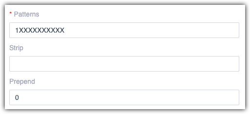 Reformatting rule that matches an 11-digit number starting with 1 and prepends a zero