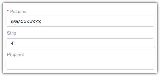 Reformatting rule that matches a local number and strips the four-digit area code