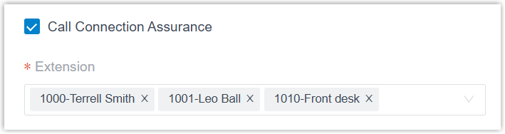Call Connection Assurance option under SIP advanced settings
