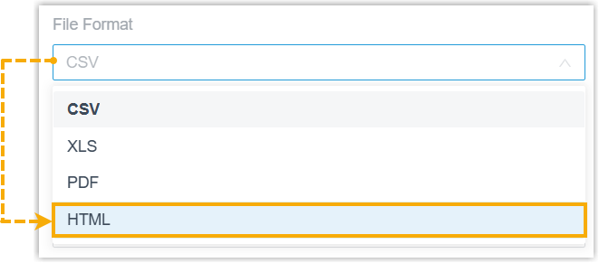 Download format options including HTML