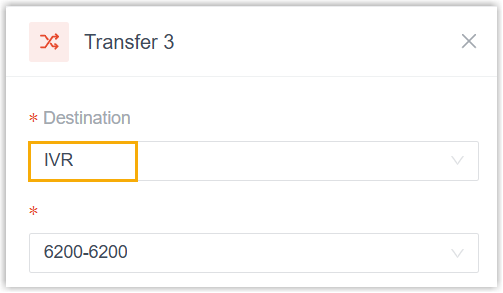 IVR added to the Transfer destination type list