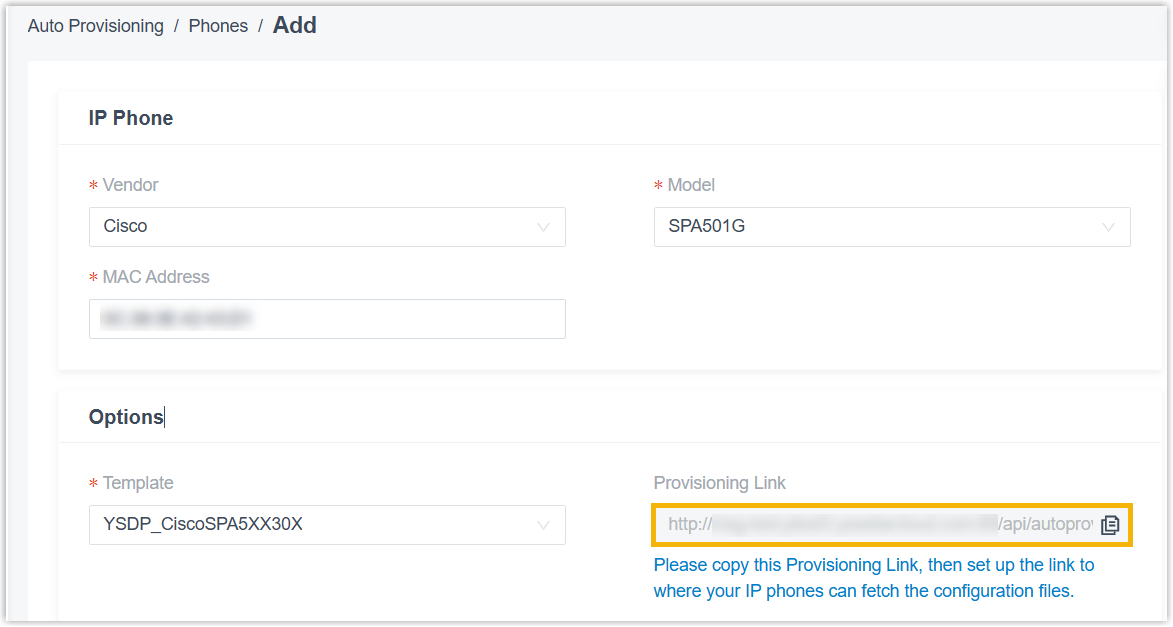 HTTP configuration file retrieval option for provisioning Cisco SPA-series phones