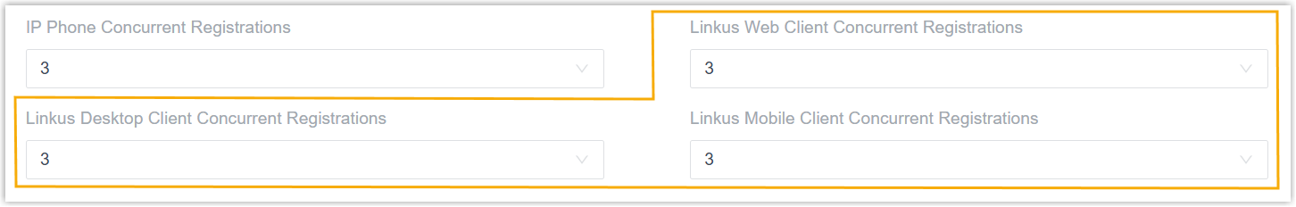 Cloud Voice, extension setting for the maximum number of app clients allowed to log in at once