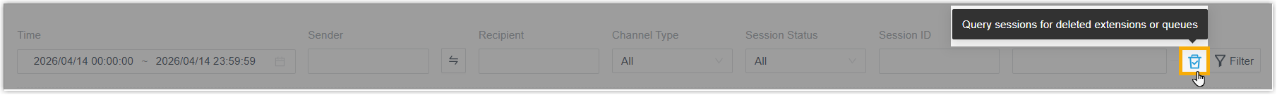 External chat logs with a quick filter for deleted extensions and queues
