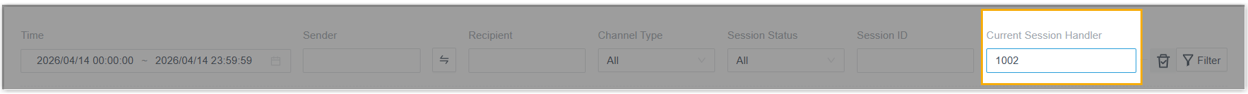External chat logs filtered by current session handler