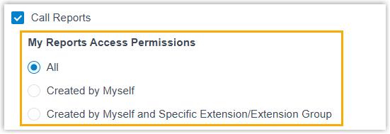 Role setting that controls access to reports in My Reports