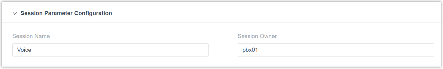 Custom SDP session parameter fields under SIP settings