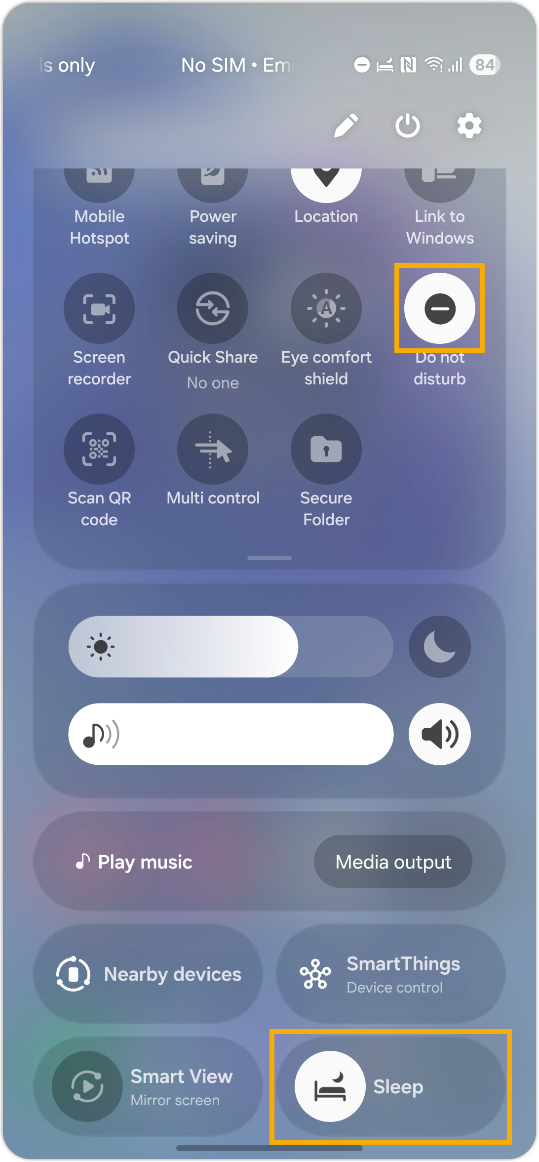 The Do not disturb tile highlighted in the Control Center
