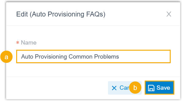 Renaming an entry in the edit dialog and saving the change