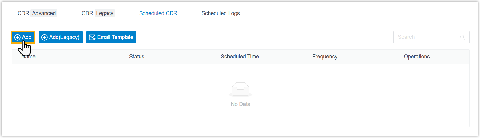 New scheduled CDR task dialog